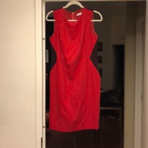 Calvin Klein work dress - reds/purple details